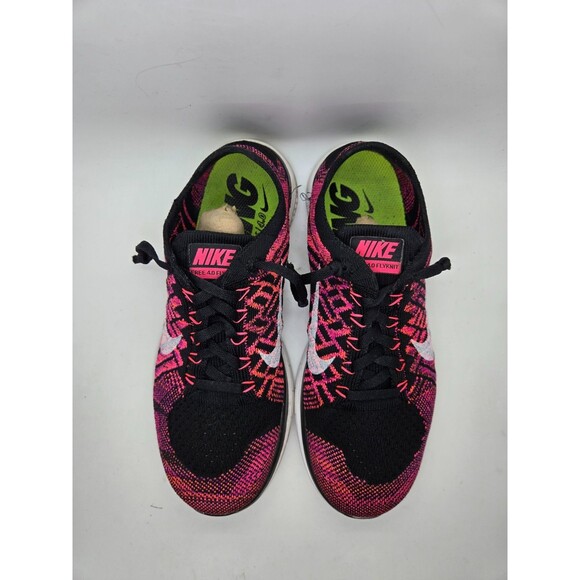 Nike Free 4.0 Flyknit Shoes Women's 7.5 Pink Black Running Athletic Gym Sneakers - Picture 3 of 7